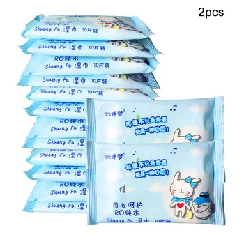 

2packs Travel Portable Soft Tissue Multi Use Non-woven Fabric Baby Wet Wipe Disposable Stain Removal Unscented Skin Cleaning
