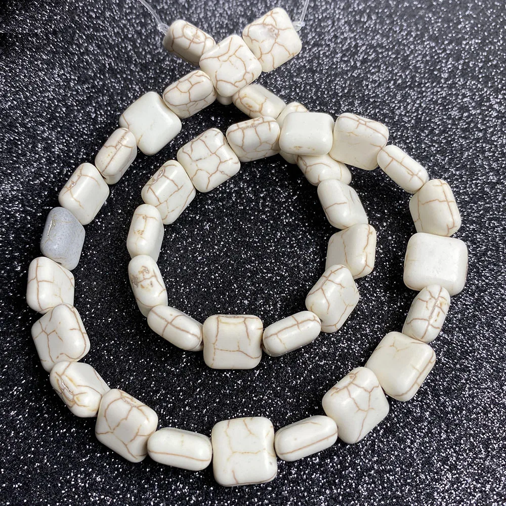 White Bone Beads Hexagonal