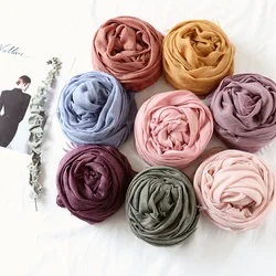 lady Fringe Hijab Shawl Plain Maxi Scarf Fashion Pendant Foulards Lady Solid Color Muslim Sjaal Soft Wrap Snood 1Pc 16 colors