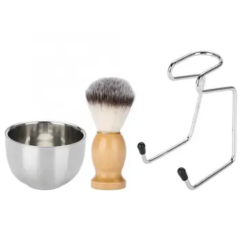 

Beard Kit Men's Beard Shaving Set Professional Stainless Steel Bowl Stand Brush Mustache Shaving Tool Shave Brush