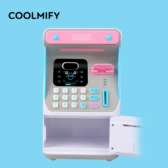 Electronic Piggy Bank Simulated Face Recognition  Machine Cash Saving Box ATM Bank Safe Box Deposit Banknote Christmas Gift 5