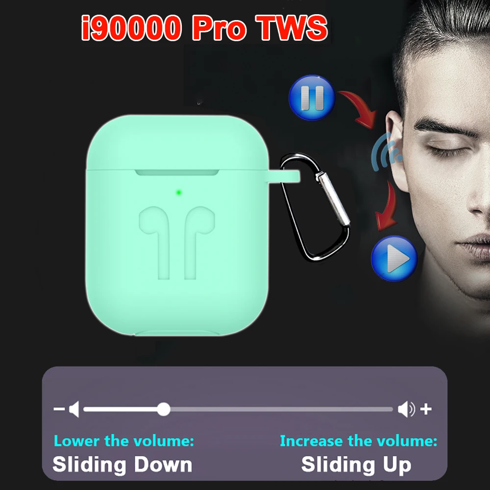 i90000 Pro TWS Arie 2 Wireless Earphone 8D Super Bass Bluetooth 5.0 Earphone Sliding Volume Adjustm