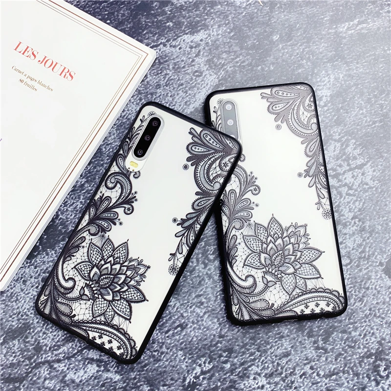 

3CPizai Lace pattern phone case For Huawei P30 P20 Mate20 Honor 10 Lite For Xiaomi Case Flower Relief