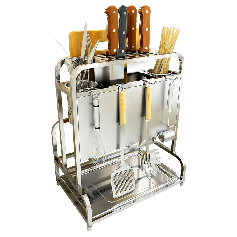 304 stainless steel kitchen knife cutting board holder multi-function rack tool storage | Дом и сад