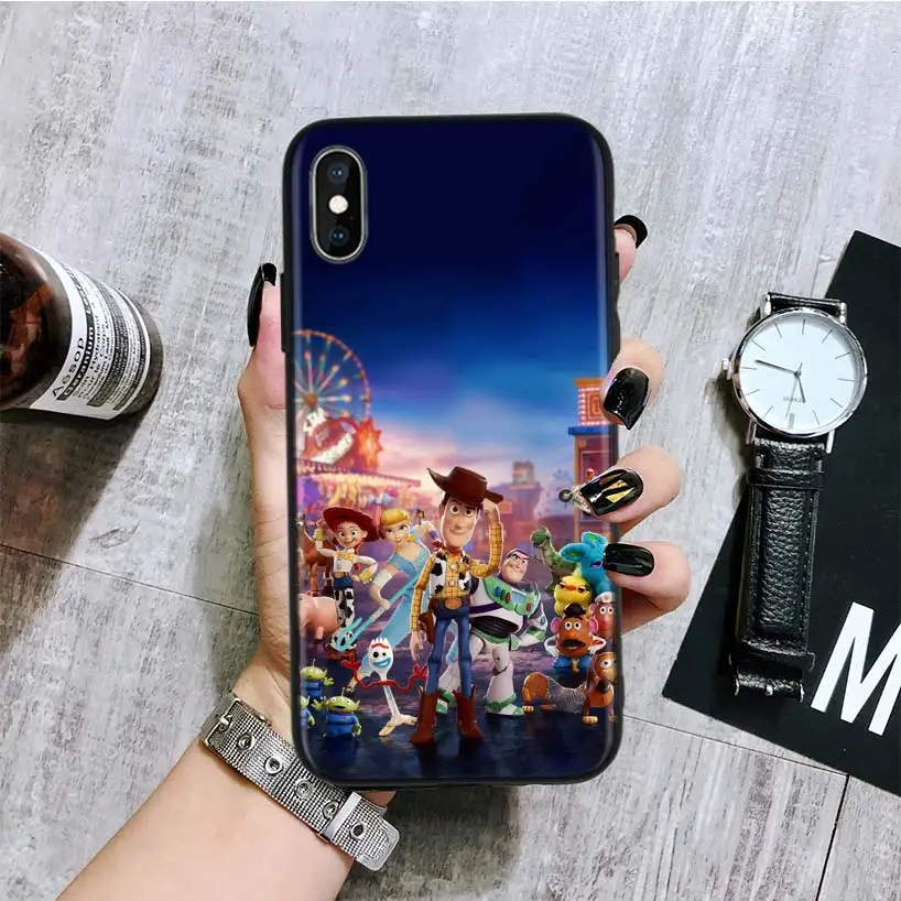 История игрушек черный чехол для телефона Apple IPhone 11 Pro XS MAX XR 7 8 6 6S Plus X 10 Ten 5 5S SE Coque Shell