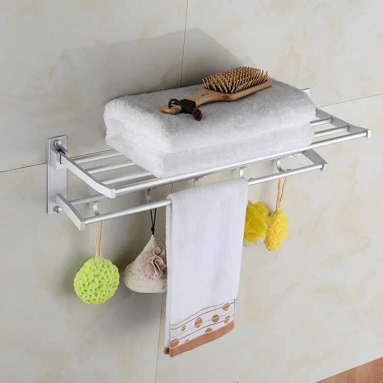 Классическая алюминиевая складная вешалка для полотенец Ванная комната Туалет shuang ceng dai крючок для ванной комнаты