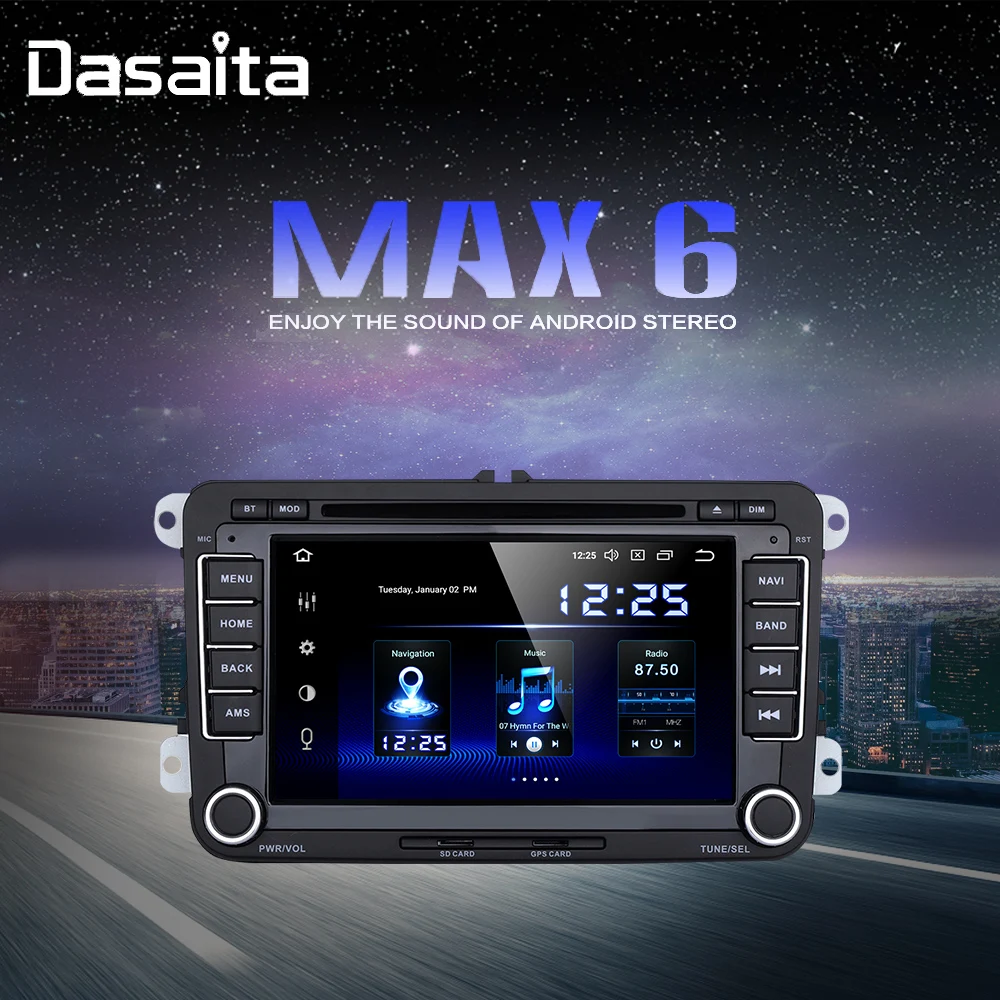 Excellent Android 9.0 2 din Car Radio 7" Display Car DVD Player with Built-in GPS  1080P Video for VW Golf Polo Passat Tiguan EOS 4G RAM 0