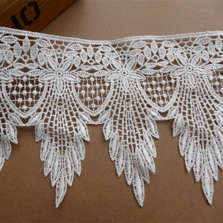 2 ярдов винтажная кружевная отделка в виде листьев перьев белая вышивка тканей