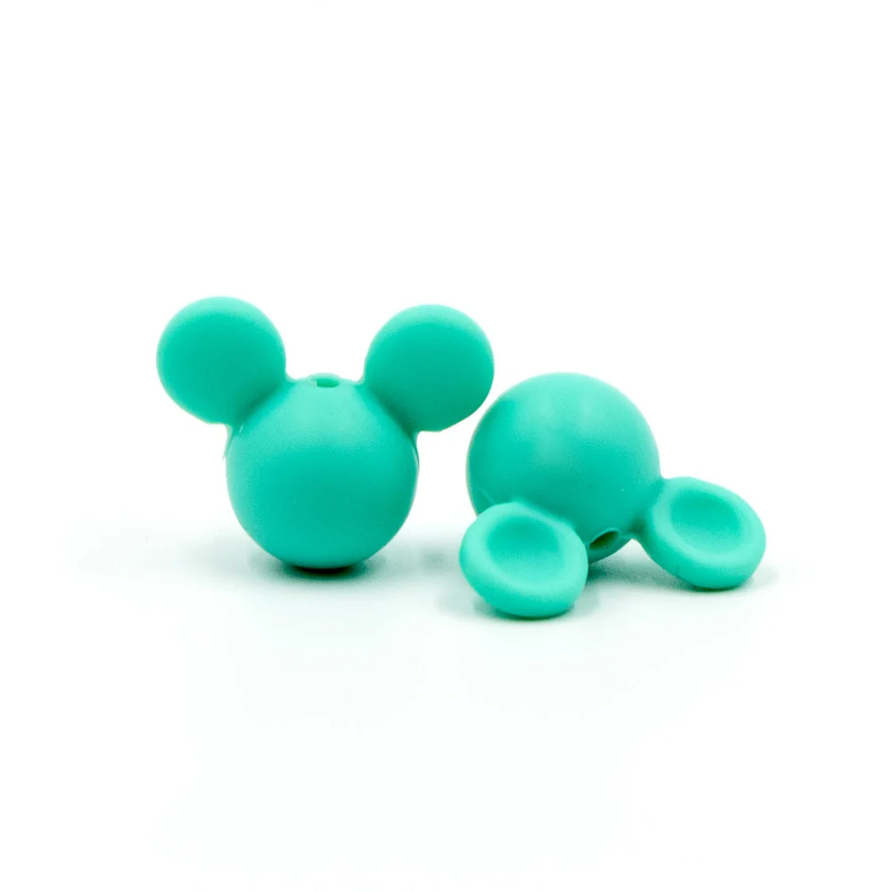 10Pcs Turquoise 2 шт./5 шт./10 шт. силиконовые бусины «божья коровка» BPA Бесплатно Детские Прорезыватели для зубов детские соски-пустышки для мыши для детей DIY ожерелье для изготовления бусин - Color: 10Pcs Turquoise