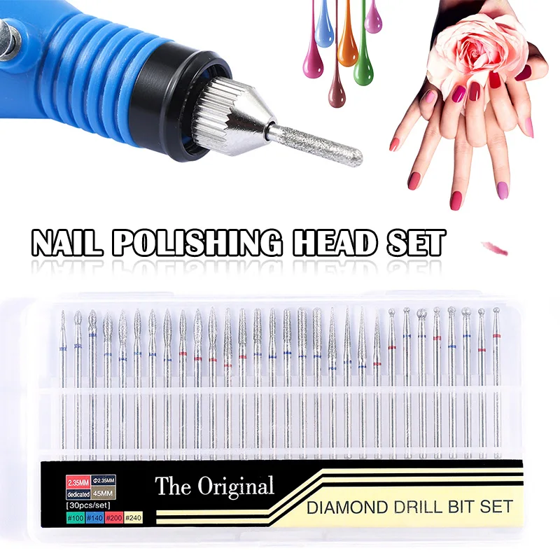 

Nail Polishing Head Set Alloy Tungsten Steel Grinding Head Polishing Tool Unloading Dead Skin Repair Grinding Bit Tool J
