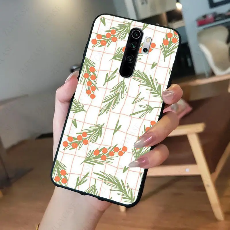 Summer green leaves fruit lemon peach pomegranate grapes Phone Case for redmi note8pro 7 note5 note6pro 7A 8A 8T note9s note9pro xiaomi leather case glass Cases For Xiaomi