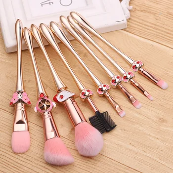 

Rose Gold Cardcaptor Sakura Make Up Brush Set Powder Foundation Eyebrow Eyeshadow Eyeliner Lip Concealer Brushes Makeup Tools