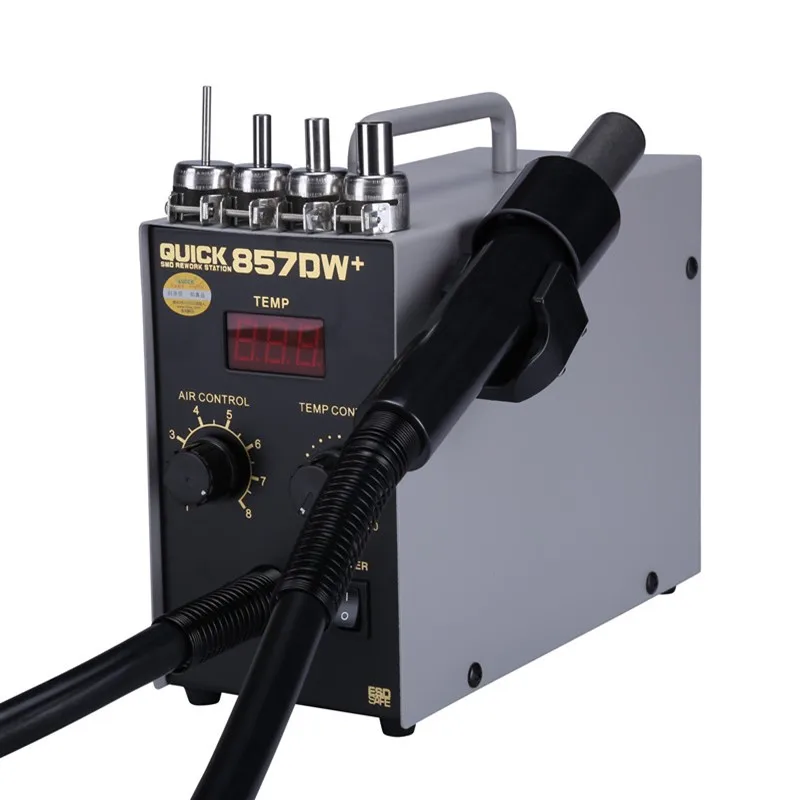 QUICK 857DW + Bga наладочная станция 580 Вт тепловая пушка с нагревателем SMD паяльная