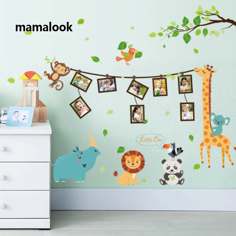 Жираф наклейки на стену с рисунком из мультфильма Jungle wild настенные животными DIY
