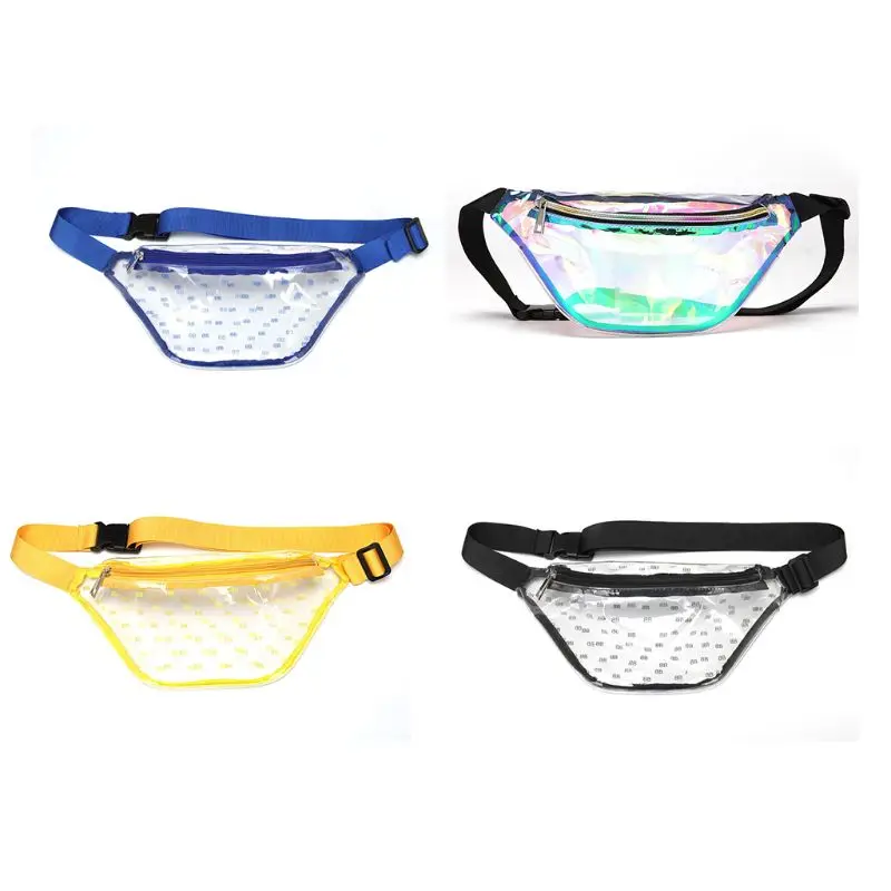 

Transparent Zipper Waist Bag Adjustable Pocket for Men Women Travel Running Fanny Pack Bag