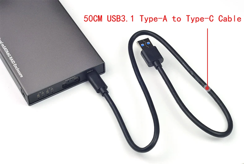  Tipo C a 2 mSATA 30 portátil móvil HDD caja SSD tipo C a USB 31 Gen2 10Gbps Dual mSATA RAID adaptad