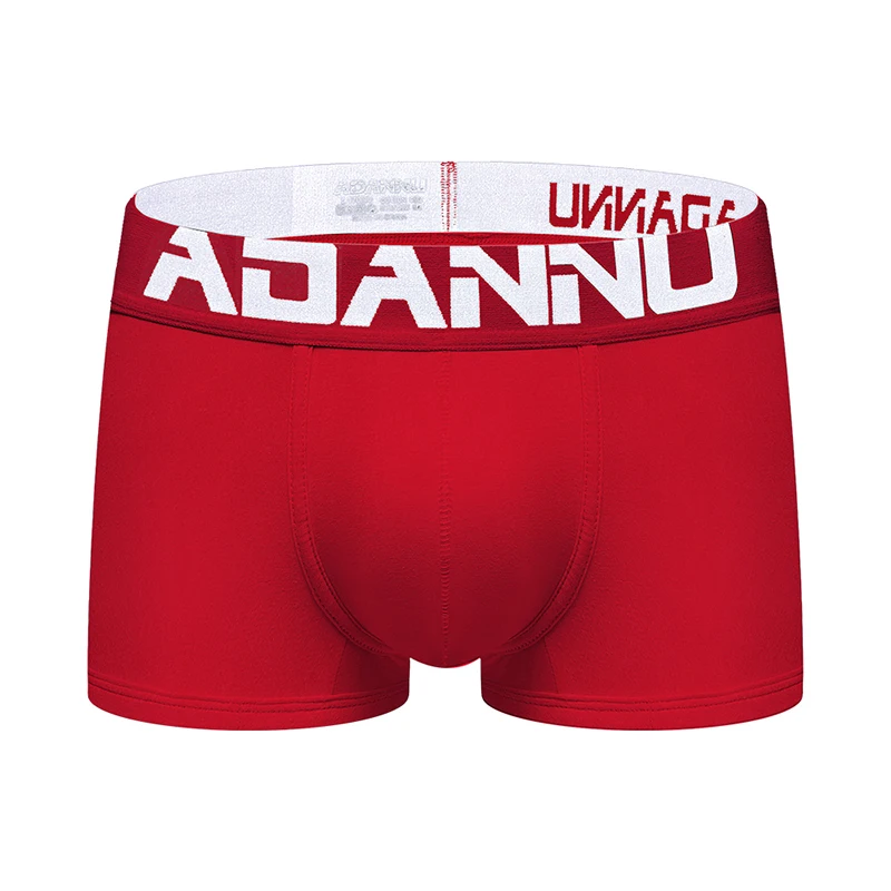 ADANNU, мужское нижнее белье, хлопок, мужские боксеры, мужские трусы, Cueca Tanga, дышащие, u-образные, удобные трусики, Calzoncillo, мужские шорты - Цвет: AD125-red