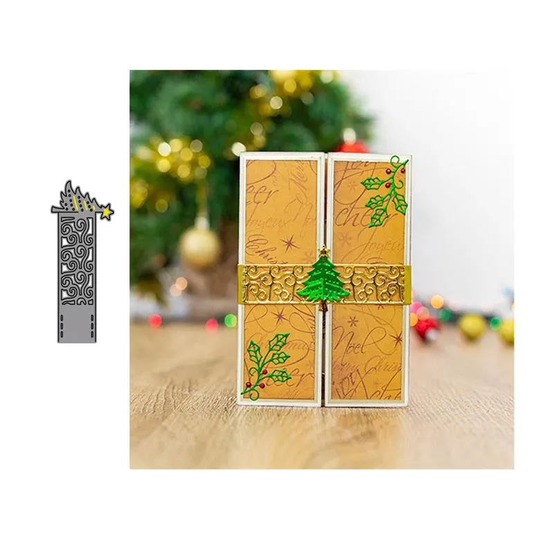 

Metal Cutting Dies for Scrapbooking Merry Christmas Tree Background Cover Die Cut Card Making Stencil Craft Decor 2019 New Dies