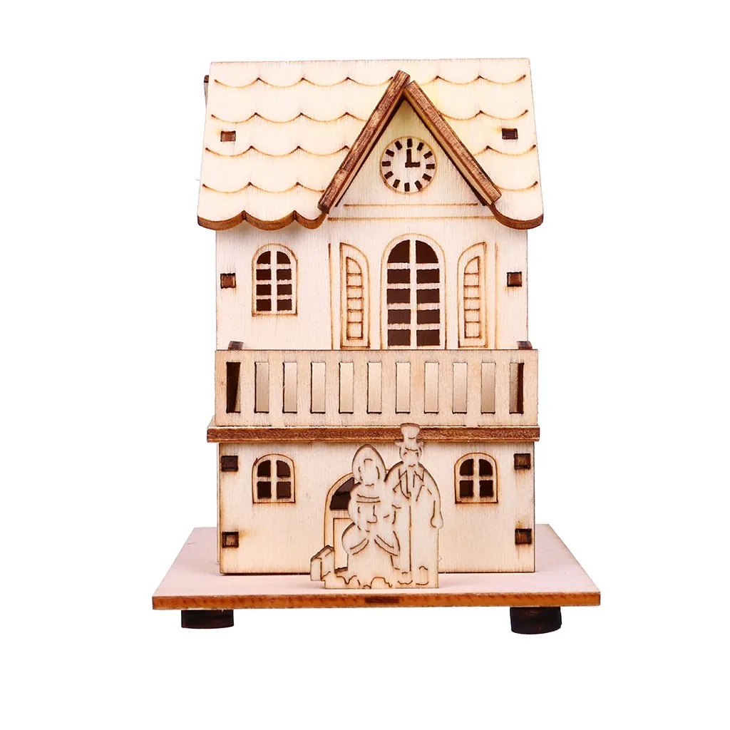 Baby Christmas Toys Warm Cottage Small Wooden Led House Lighted Cabin For Party Decoration Creative Model Christmas Toy 927 In Doll Houses From Toys Hobbies On Aliexpress