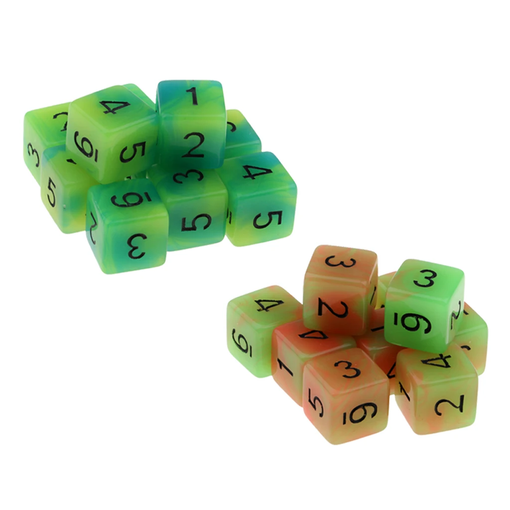 Пластик 6-гранная ночное светящиеся игральные кости D6 для настольная игра в кости D& D игровой набор из 20