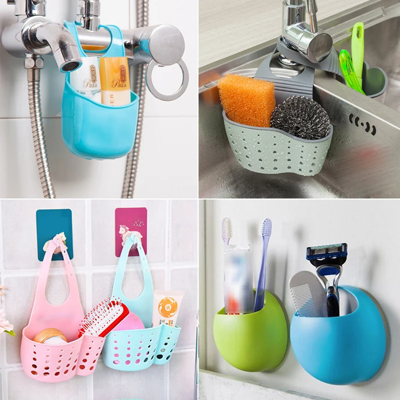 

Candy Color Sink Hanging Storage Bag Fashion Drain Bags Strainer Organizer Kitchen Tool Soap Dish Organizer Box Bath Accessories
