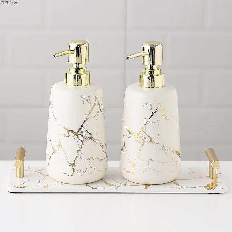 Platino marmo Texture accessori per la decorazione del bagno  portaspazzolino Dispenser di dentifricio portasapone vassoio da bagno -  AliExpress