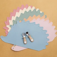 New Cartoon Hedgehog Shape Silicone Baby Placemat Newborn Feeding Solid Food Dishes Plate Table Mat Children's Tableware 1