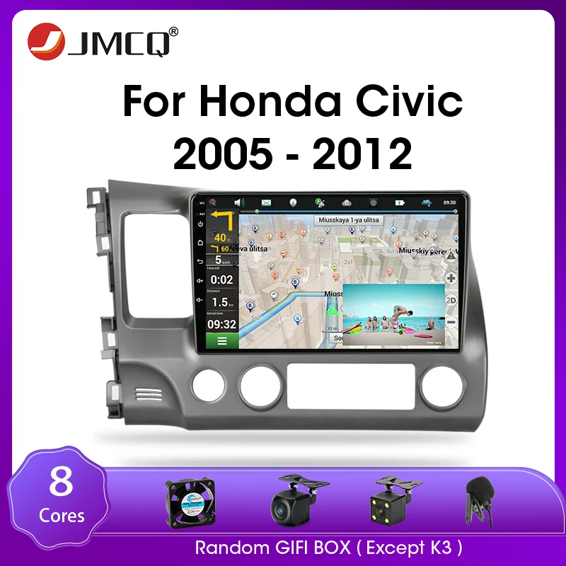 Автомобильная магнитола JMCQ 8 ядер Android 9 0 для Honda Civic 2005 2012 мультимедийный