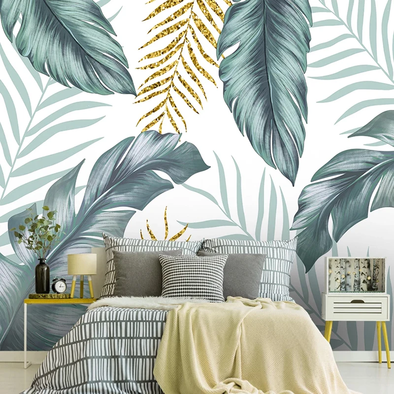 custom nordic abstract leaves art pintura de 02