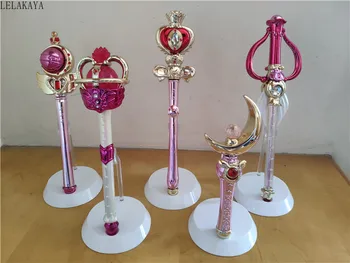 

Cartoon Anime Sailor Moon Tsukino Usagi Magic Wand Cute Action Figure moon Star Heart Shaped magic Stick Rod Cosplay Accessories