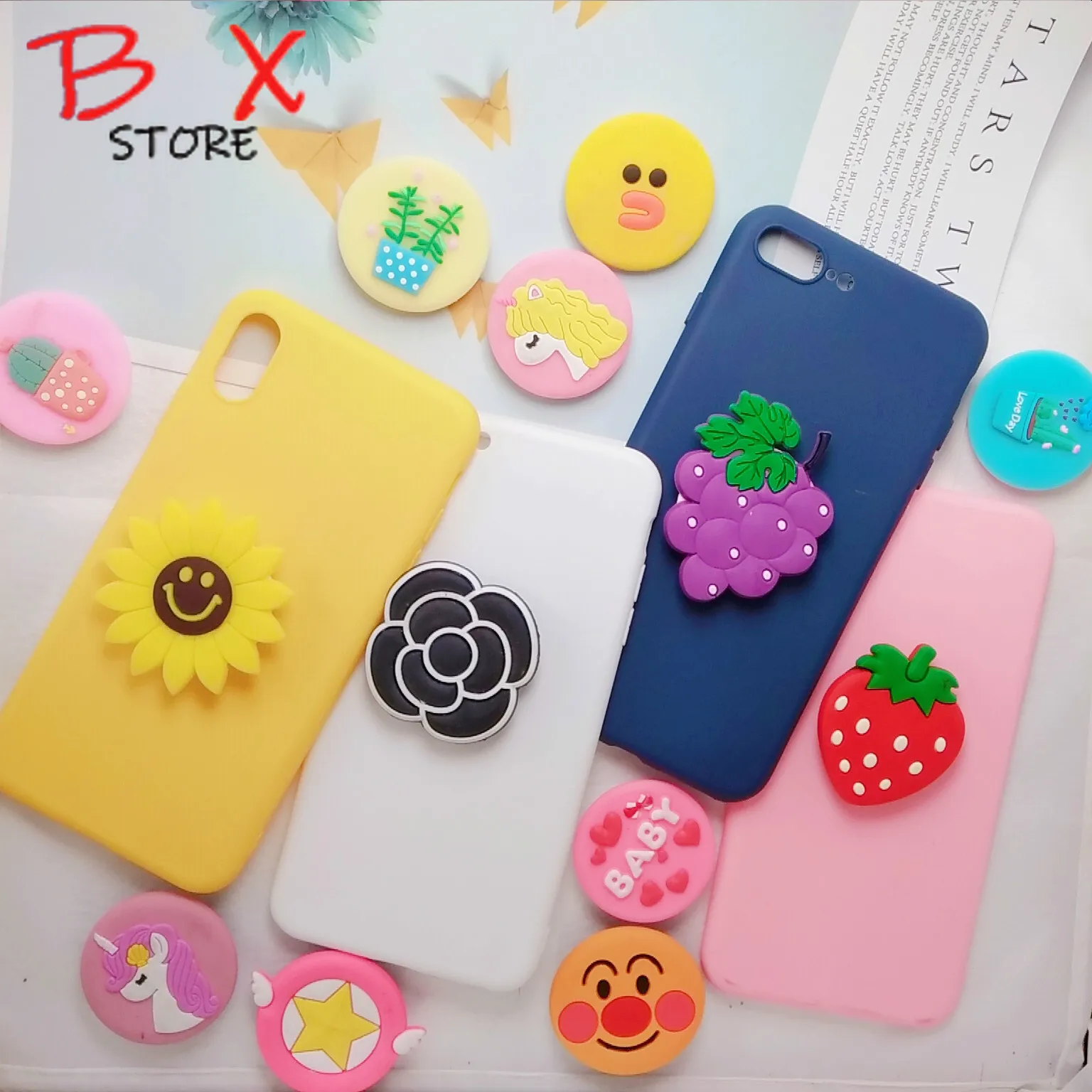 

Universal socket mobile phone elastic bracket cartoon fruit balloon mobile phone expansion mobile phone bracket finger frame