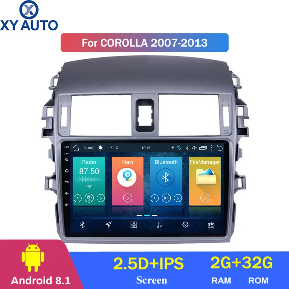 9 дюймовый 2.5D IPS HD мультисенсорный экран Android 8 1 2 Гб ОЗУ 32 ПЗУ NAVI для Toyota Corolla 2007 2013 с