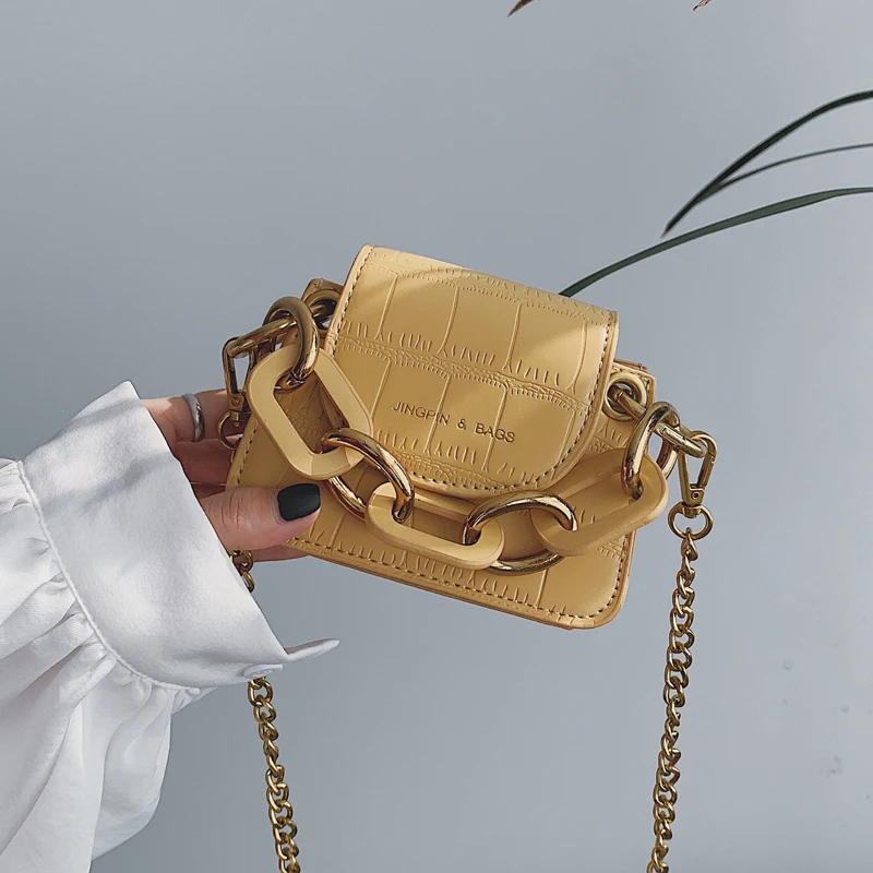 

Elegant Female Stone Pattern Mini Tote bag 2019 New Quality PU Leather Women's Designer Handbag Chain Shoulder Messenger Bag