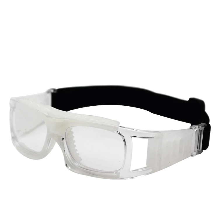 Профессиональные баскетбольные очки защитные очки детские футбольные очки Защита спортивной безопасности очки - Цвет: White-Clear