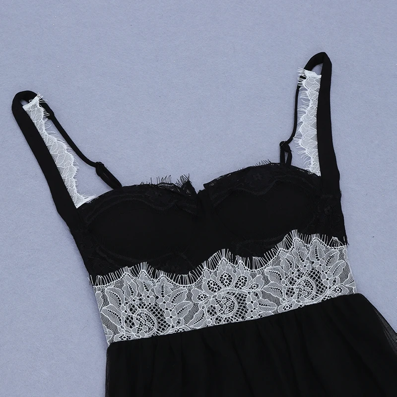 Bqueen, новинка, Vestidos, женское сексуальное платье без бретелек, без рукавов, кружевная, с цветочным рисунком, Сетчатое платье с повязкой, вечерние платья, Клубное летнее платье с оборками