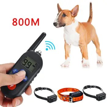 

EU/AU/UK USB Rechargeable Waterproof Electronic Dog Training Collars Stop Barking LCD Display 800m Remote Shock TUP Strap
