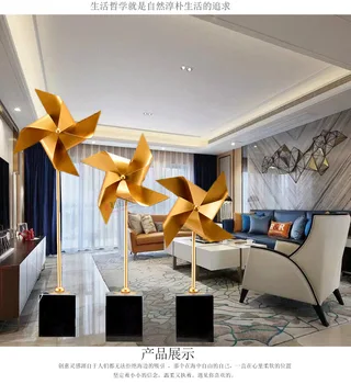 

LIGHT LUXURY MODERN WROUGHT IRON WINDMILL PLUS MARBLE HOME DECORATION ORNAMENTS ATMOSPHERIC ACCESSORIES