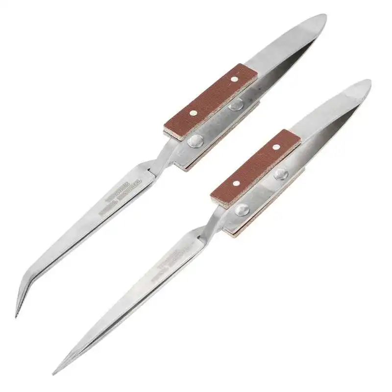 Pro Jewelry Soldering Tweezers Straight Curved/Straight Tip Selflock Welding Tweezer Locking Tweezer Jewelry Making Craft soldering tweezers tweezer tool