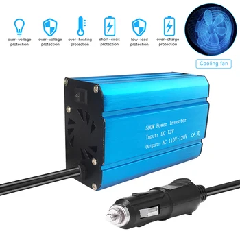 

Car Power Inverter Solar Power Inverter 500W DC 12V to AC 110V Modified Sine Wave Converter with Dual USB Interface