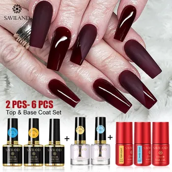 

SAVILAND Top Coat Base Coat UV Gel Nail Polish No Wipe UV Gel Lacquer Nail Primer Nail Bond Nail Art Tips Salon Manicure