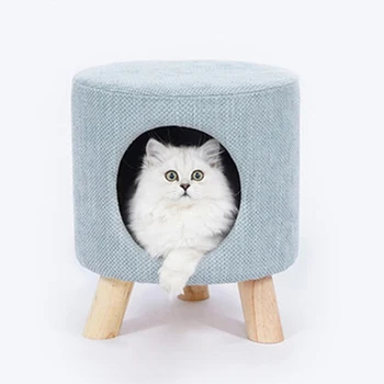 

New Creative Cat Houses Summer Semi-closed Villa Small Cats Beds Teddy Dog Kennel Stool Nest Pet Supplies Cats House Small Seat