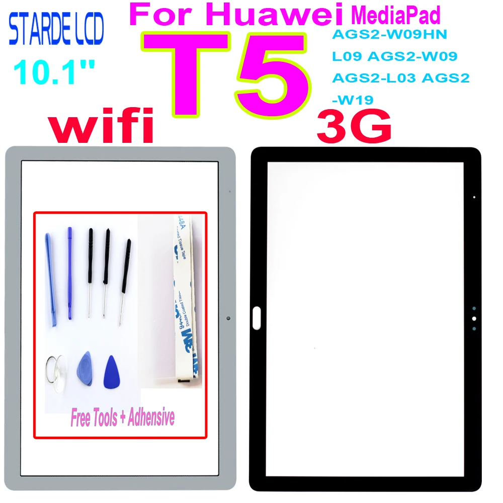 Panel de cristal exterior para Huawei MediaPad T5, repuesto de pantalla táctil, AGS2-W09HN, L09, AGS2-W09, AGS2-L03, AGS2-W19