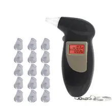 Handheld Hintergrundbeleuchtung Digital Alkohol Tester mit 16 stücke Mundstücke Digital Alkohol Tester Alkoholtester Analyzer Detector