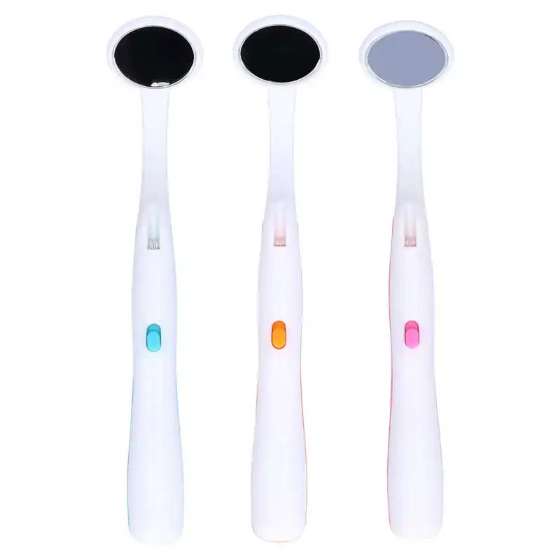 Anti Fog Plastic Dental Mirror Teeth Inspection LED Light Mirror