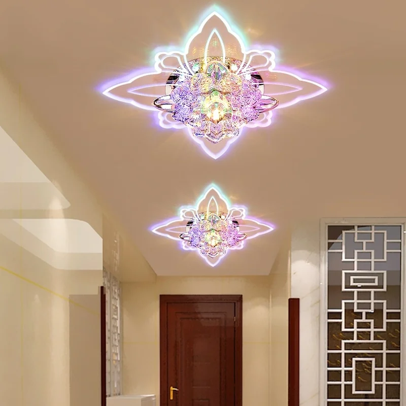 Modern Hallway Butterfly Crystal Ceiling Light Color Led Down
