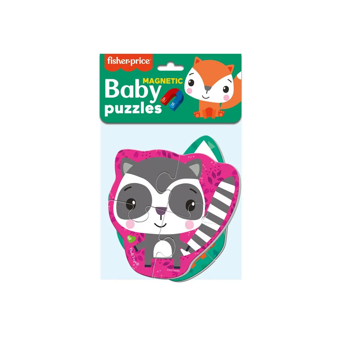 Мягкие магнитные Baby puzzle Fisher-Price "Лис и енот" 2 картинки 7 эл. Vladi Toys VT3208-13 |