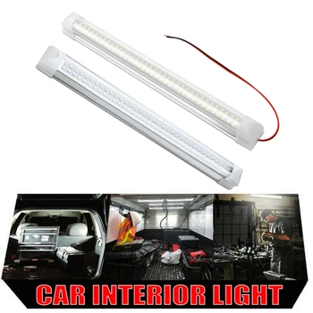 

2Pcs 72 LED Car Interior White Strip Light Bar Car Interior Lamp with On/Off Switch for Lorry Truck Camper Boat