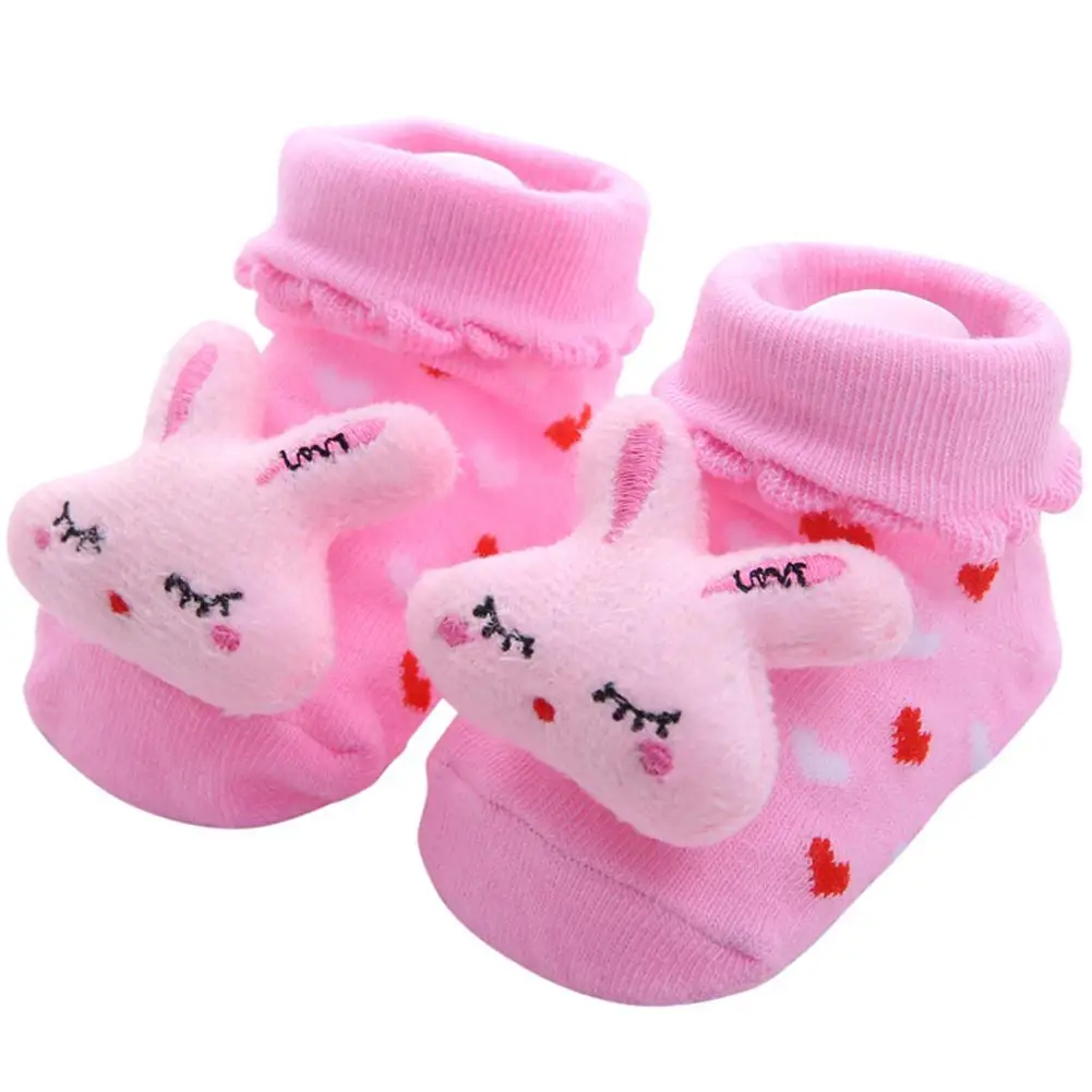 Носки для малышей нескользящие носки-тапочки с героями мультфильмов полосатый носок для мальчиков и девочек носки для новорожденных теплые ботинки для малышей - Цвет: 9