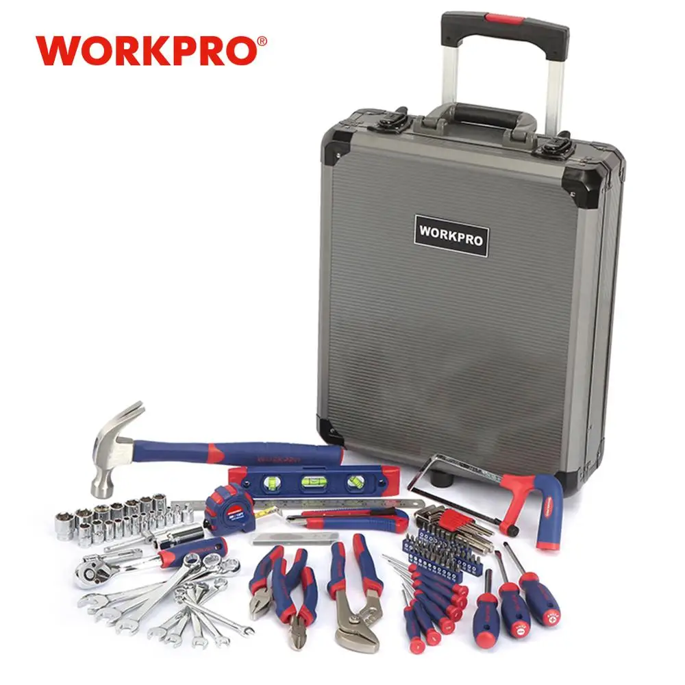 WORKPRO 111PC Trolley Case Tool Set Aluminum Box