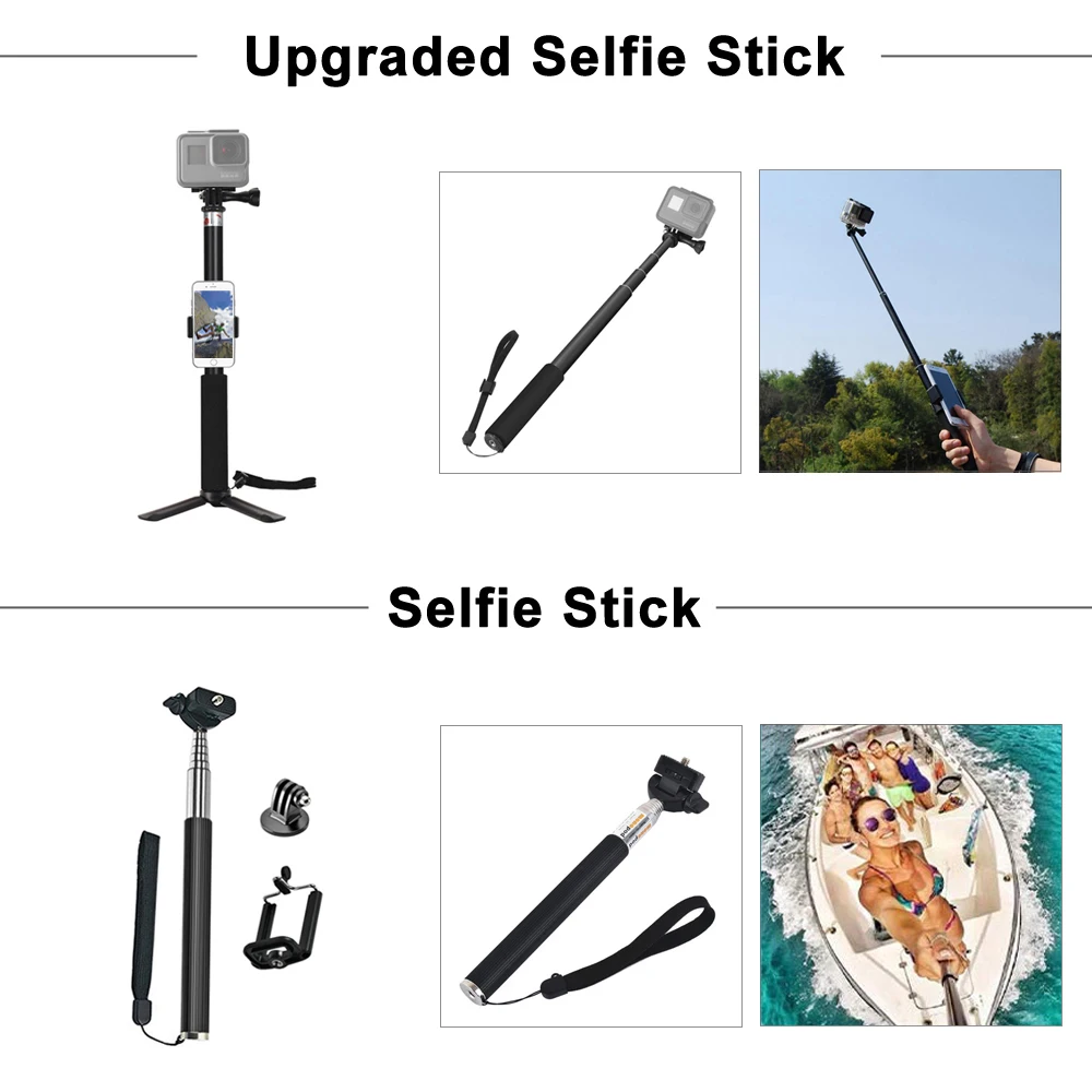 ORBMART for GoPro Accessories Set for Go Pro Hero 9 8 7 6 5 4 Black Mount for Yi 4k Mijia Case for Sjcam Action Camera